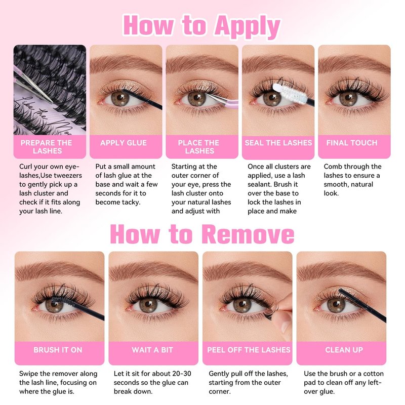 BlinLaLune DIY Lash Extension Kit Eyelash Clusters 9-16mm,280PCS Individual Lashes Kit Perfect for At-Home Use, Beginner-Friendly with Bond Seal Remover and Tweezers (Black, 30D&40D9-16MM NM01)