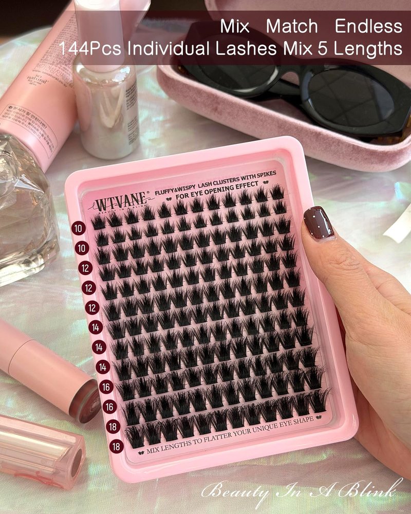 Fluffy Eyelash Clusters - Wispy D-Curl Individual Lash Extensions | 10-18MM Mink Volume Lashes