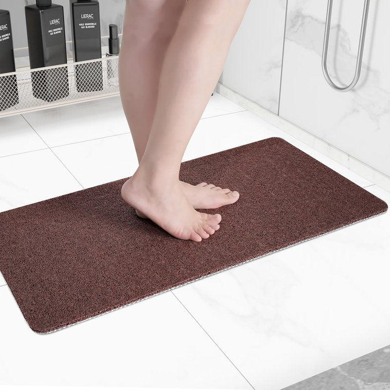 Hargiis Non-Slip Bathtub Mat, Anti Slip Shower Mat, Fast Drying Bathtub Mats, Foot Scrubber Mat, Anti Slip Mat for Tub, Floor, Bathroom, Kitchen, Home, Hotel (Brown 36"×24")