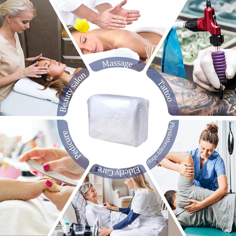 Skiennix Disposable Fitted Massage Table Sheets - Heavy Duty, Breathable, 36 x 85 Inch, White Non-Woven Fabric | 30 Pack