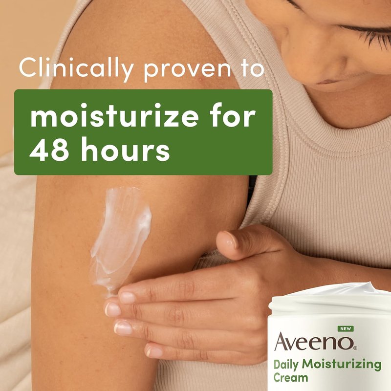 Aveeno Daily Moisturizing Cream - Hydrating Oat & Shea Butter Formula for Body, Face & Hands | 20 oz, Fragrance-Free