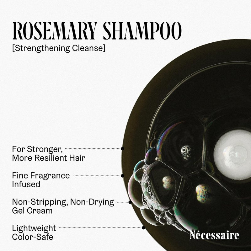 Nécessaire Rosemary Hair Duo | Multi-Protein Strengthening Rosemary Shampoo and Conditioner Set For Thinning Hair. For Women + Men. Free Of Sulfates. Color-Safe. 250 ml / 8.4 oz