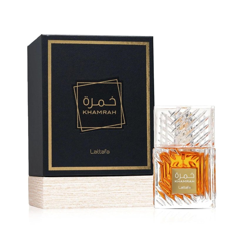 Lattafa Khamrah Eau De Parfum Unisex 3.4 Fl Oz - Long-Lasting Arabic Fragrance | Luxury Gift Set with Spicy, Sweet & Woody Notes
