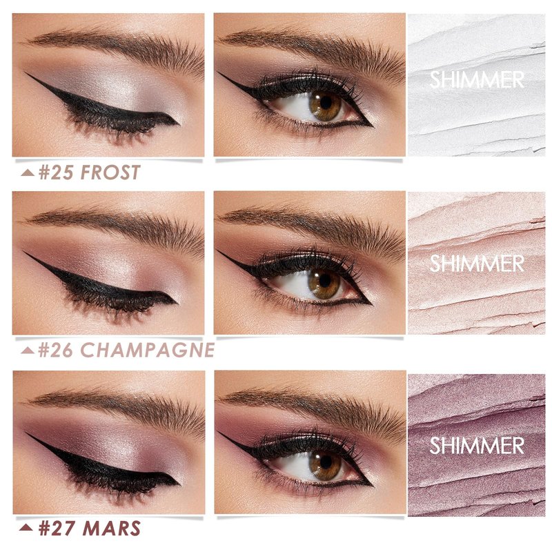FOCALLURE 3 Pcs Cream Eyeshadow Stick,Shimmer Eyeshadow Pencil Crayon,High Pigmented Crease-proof Eye Shadow Brightener Sets,Long Lasting Eye Shadow Highlighter Stick Make up