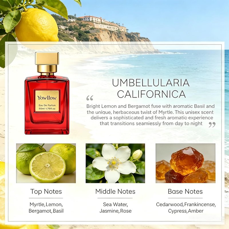 Myrtle Californica Eau de Parfum - Fresh Citrus & Woody Notes | 1.7 Fl Oz Vegan Spray