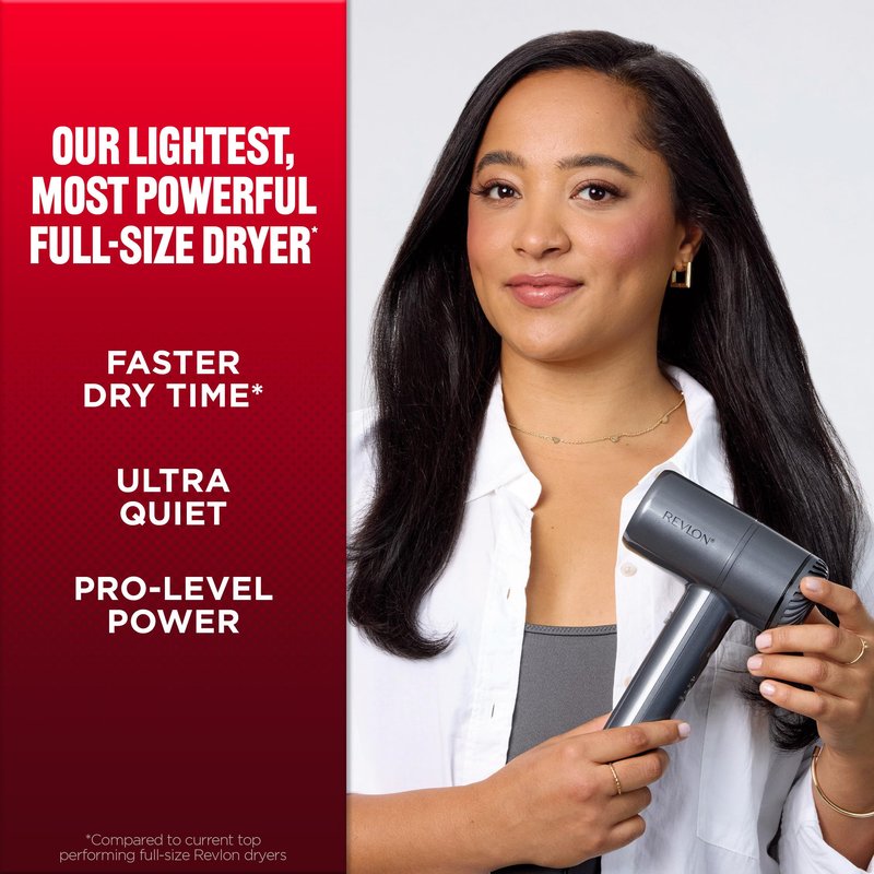 Revlon PowerMove Hair Dryer, Lightweight Blow Dryer with Salon-Quality Performance, Quicker Drying Powered by Advanced BLDC Motor