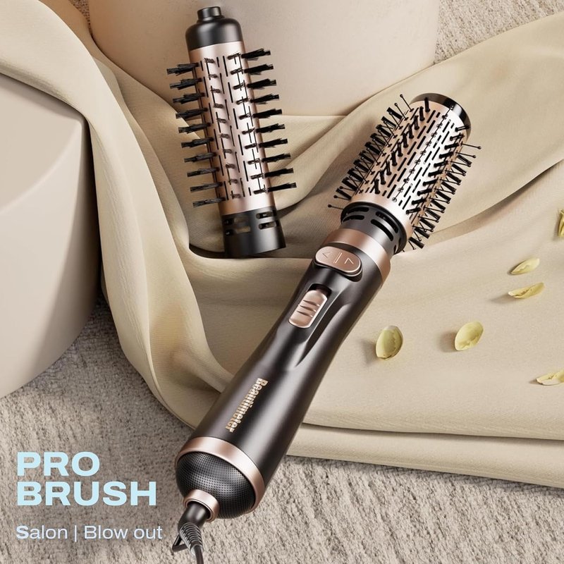Beautimeter Hair Dryer Brush - 3-in-1 Rotating Blow Dryer Styler with 2-Inch & 1.5-Inch Brushes