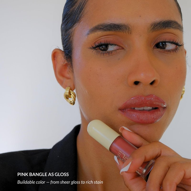 Mango People Hydrating Glossy Fruit Lip Stain, 2-in-1 Gloss to Long Lasting Stain, Tint & Oil Stain, Lightweight Lip Makeup with High-Shine Finish for Soft, Smooth and Nourished Lips, Pink Bangle