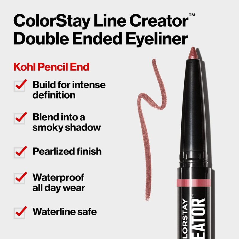 REVLON Liquid Eyeliner & Smoky Kohl Pencil - Waterproof ColorStay Eye Makeup, 0.004 oz | 153 She's On Fire