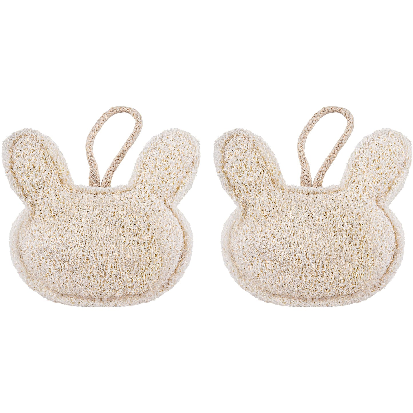Travel Loofah Sponge for Women & Men, Natural Shower Exfoliating Body Scrubber for Deep Clean, Quick-Drying, Lightweight Travel Sponge, Rich Lather (2 Pack)