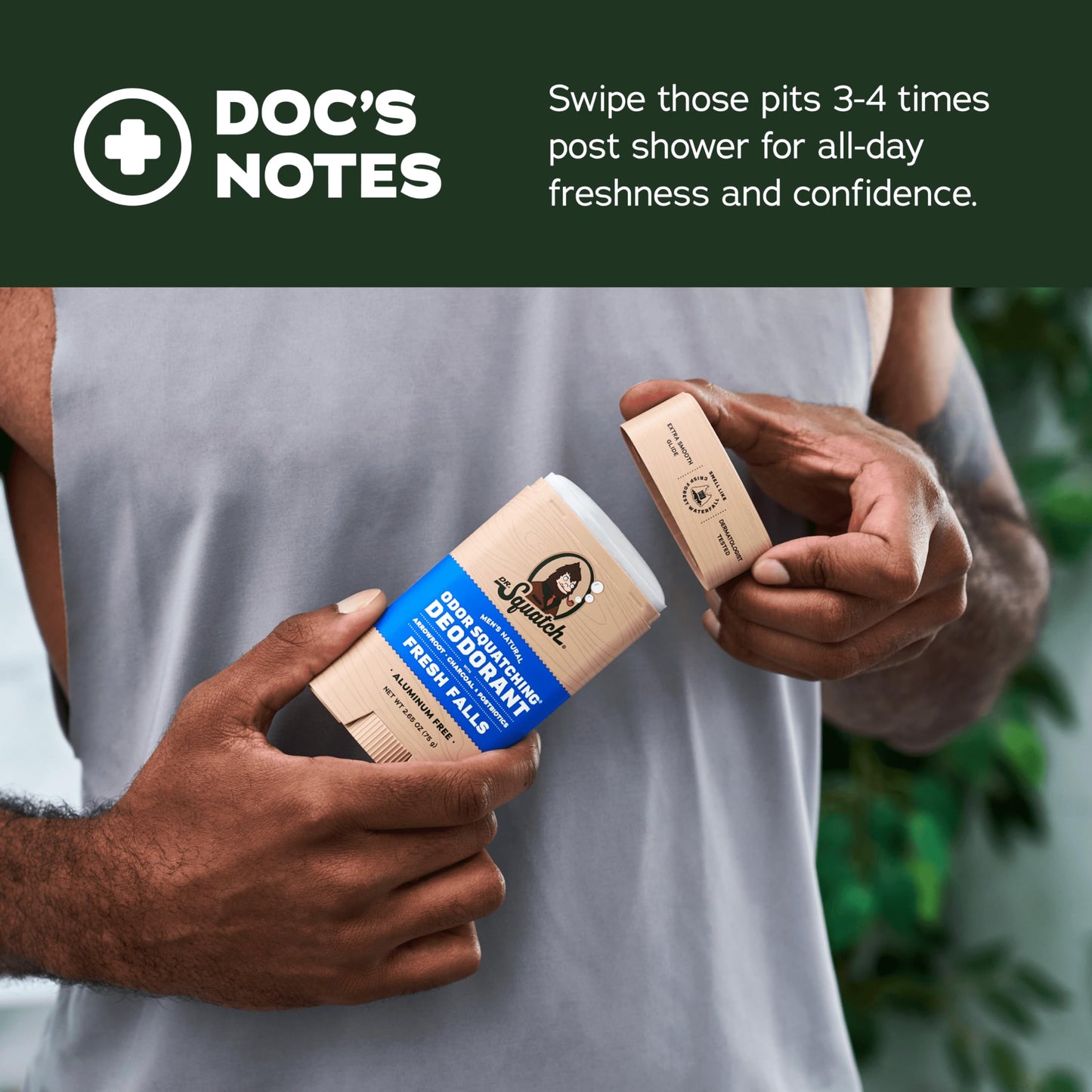 Dr. Squatch Natural Men’s Deodorant – Aluminum Free Natural Deodorant Men with Charcoal & Postbiotics for 72-Hour Odor Protection – Alpine Sage + Fresh Falls, 2.65oz Stick (2-Pack)