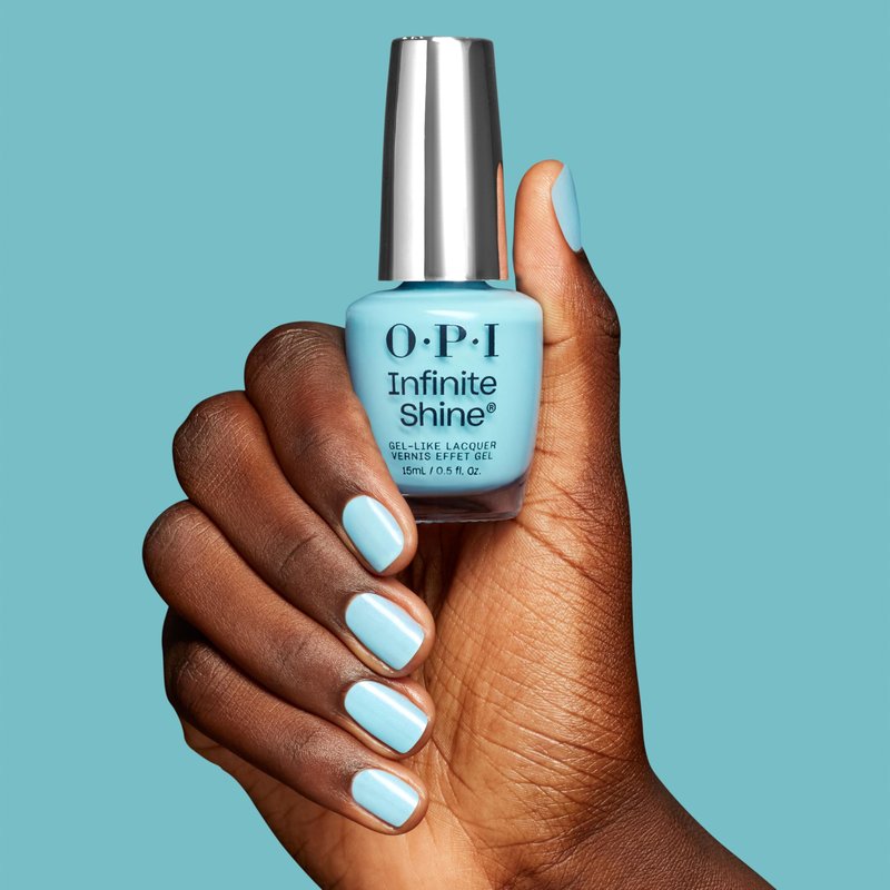 OPI Infinite Shine Sea Me Now | Opaque Soft Cool Turquoise Blue with Shimmer Long Wear Nail Polish | The New OPIcons Collection | Spring 2026