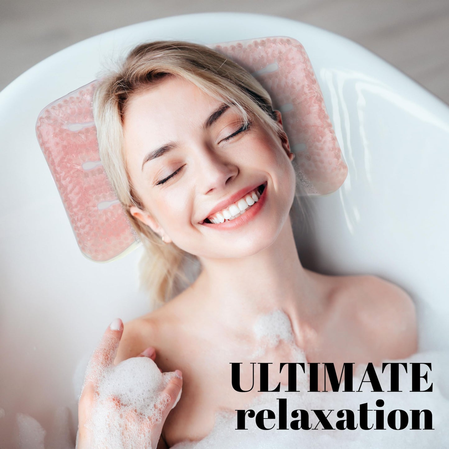 Glitter Gel Spa Pillow – Cooling Bathtub & Hot Tub Relaxation Cushion | Neck & Head Support Bath Pillow | Luxury Bath Products & Spa Accessories for Women – Ultimate Comfort