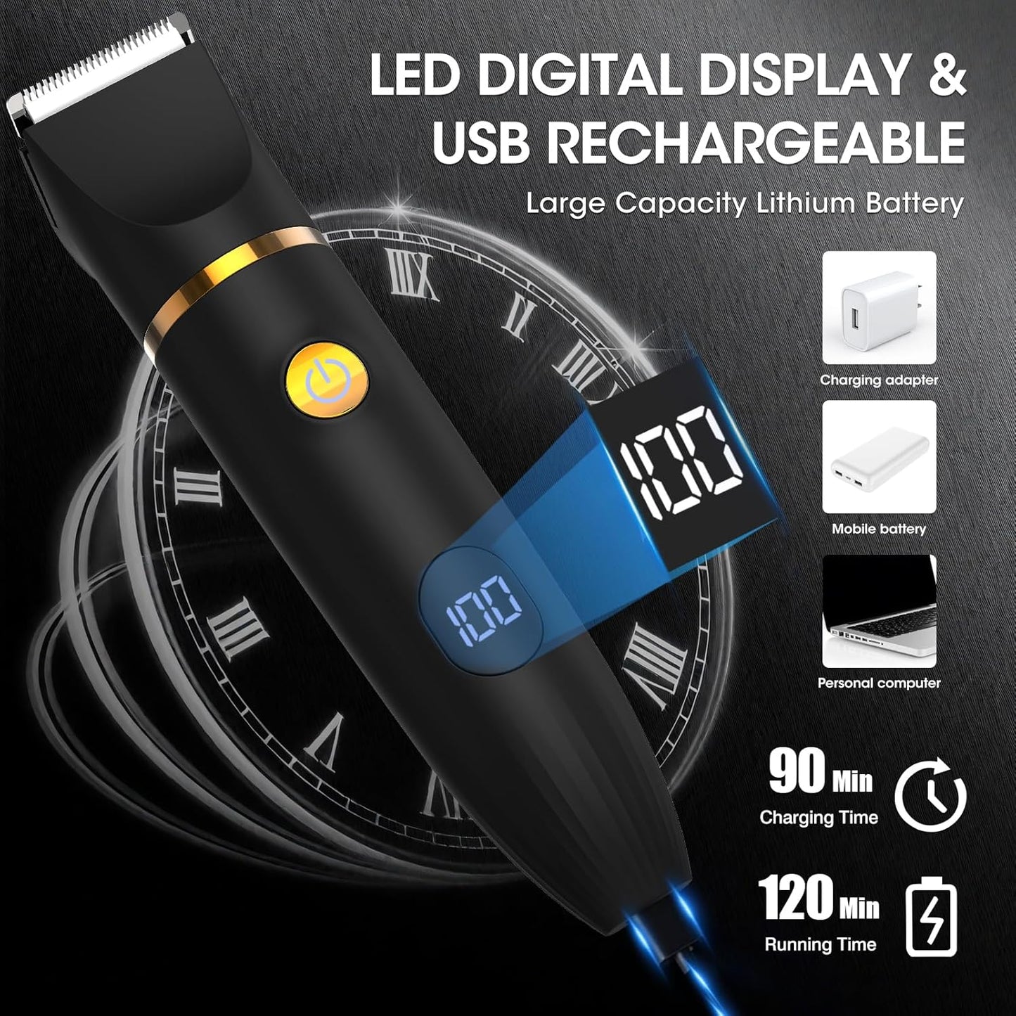 Zesuti Manscape Body Hair Trimmer - 3-in-1 Waterproof Electric Shaver for Men | Versatile Grooming Tool