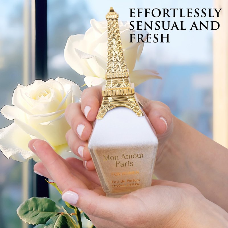 Mon Amour Paris for Women Eau De Parfum - Floral & Fruity - Ylang-Ylang, Damascus Rose, Jasmine - Classy & Elegant fragrance for Woman - Suitable for Daily Wear & Special Occasions - 100ml Bottle