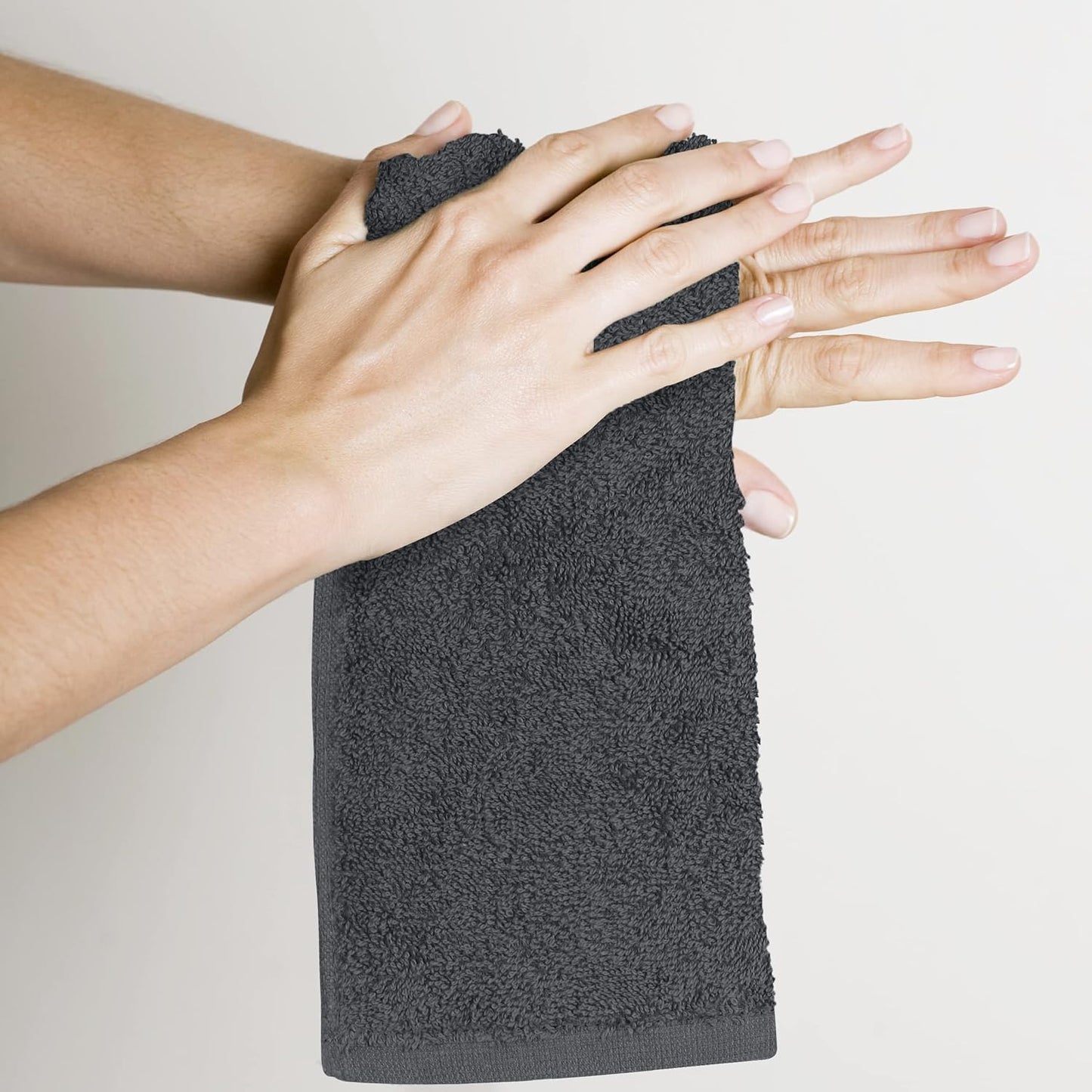 Utopia Towels 24-Pack Cotton Washcloths Set - Premium Flannel Face Cloths, Highly Absorbent, Grey & White
