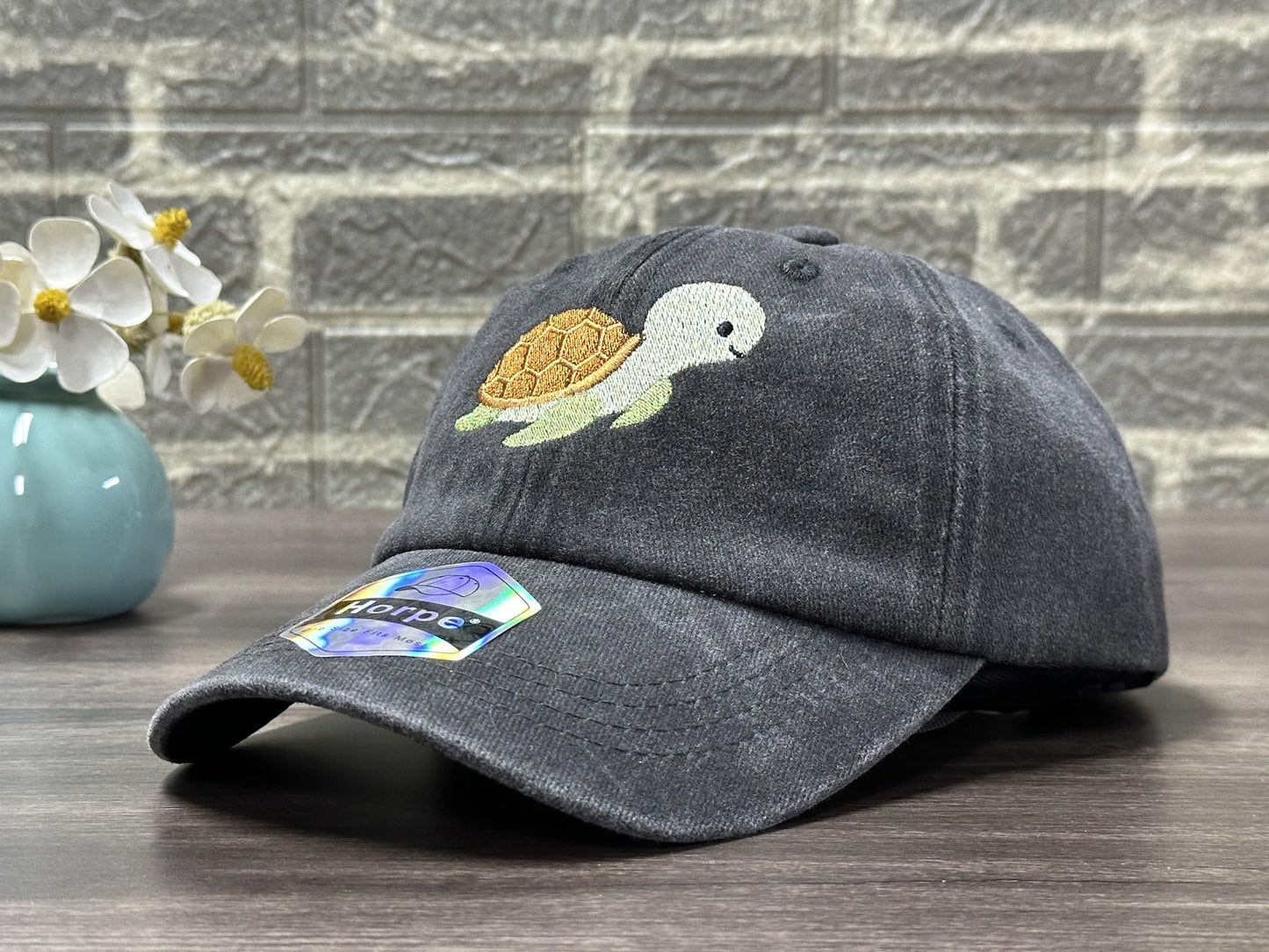 Horpe Kids Turtle Baseball Cap, Tortoise Gifts for Child, Sea Animal Hat for Boys and Girls, Adjustable Embroidered Ocean Creature Hat