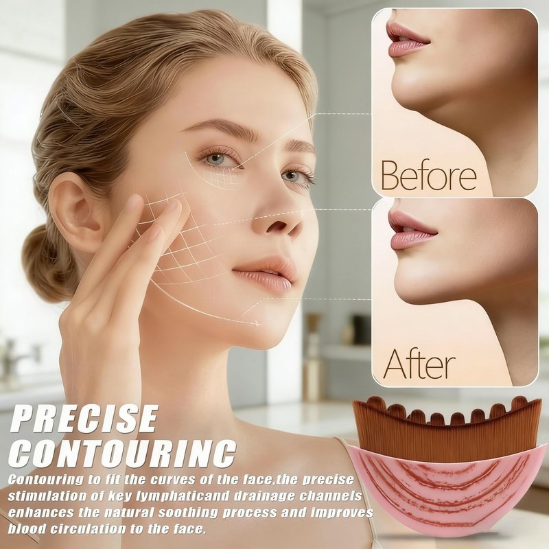 Lymphatic Contour Face Brush & Massager - Sculpting & Lift for Defined Jawline & Glowing Skin, Ergonomic Design to Relieve Fatigue for All Skin Types (1PCS)