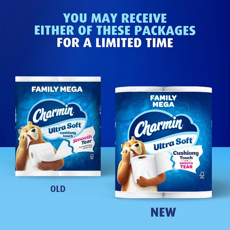 Charmin Ultra Soft Toilet Paper - Cushiony Touch | 24 Mega Rolls (Equivalent to 123 Regular Rolls) - White