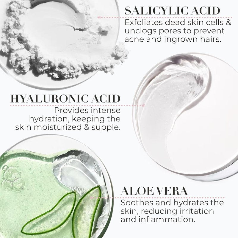 Ingrown Hair Treatment - Soothing Bikini Area Vajacial Mask with Salicylic Acid & Aloe | Calms Razor Bumps & Burns