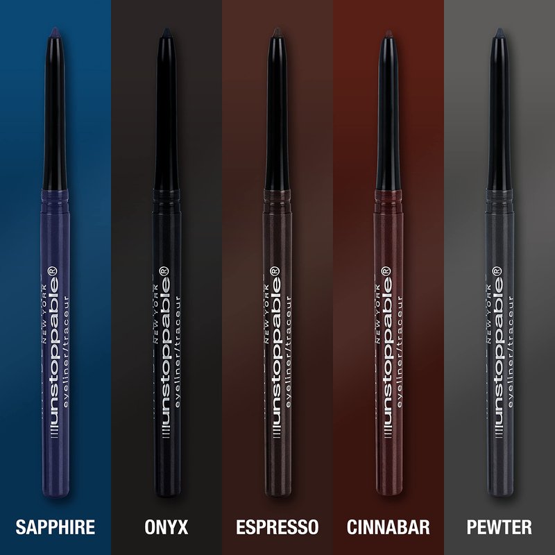 Maybelline Unstoppable Waterproof Mechanical Blue Eyeliner Pencil, Easy to Apply, Smooth Glide, Up to 24 Hour Wear, Sapphire, Pack of 2