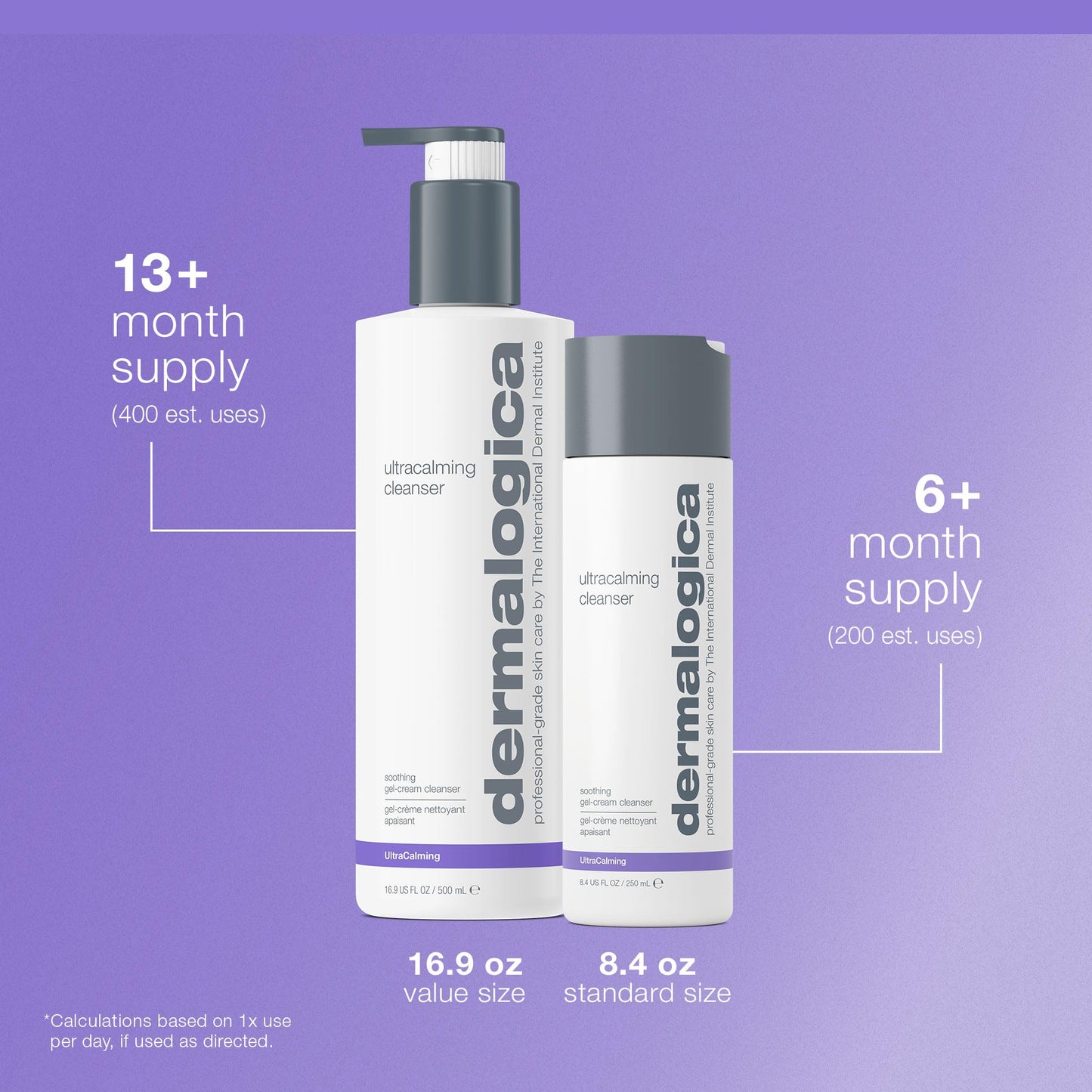 Dermalogica Ultracalming Cleanser, Gentle Face Wash for Sensitive Skin - Calms and Cools Redness and Discomfort, PH Balanced, Non- Foaming, Gel Cream Type, 16.9 Fl Oz