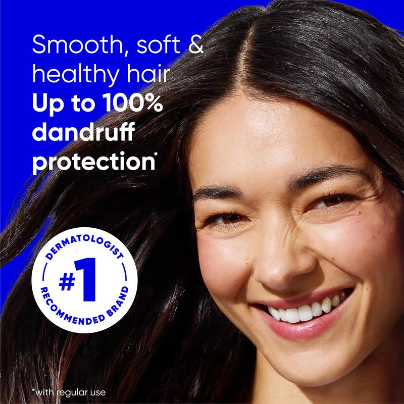 Head & Shoulders Anti-Dandruff Shampoo and Conditioner with 1% Pyrithione Zinc, Smooth & Silky 2 in 1, 24-Hour Frizz Control, Soothes Dry & Itchy Scalp, Leaves Hair Healthy, Shiny & Smooth, 28.2 Fl Oz