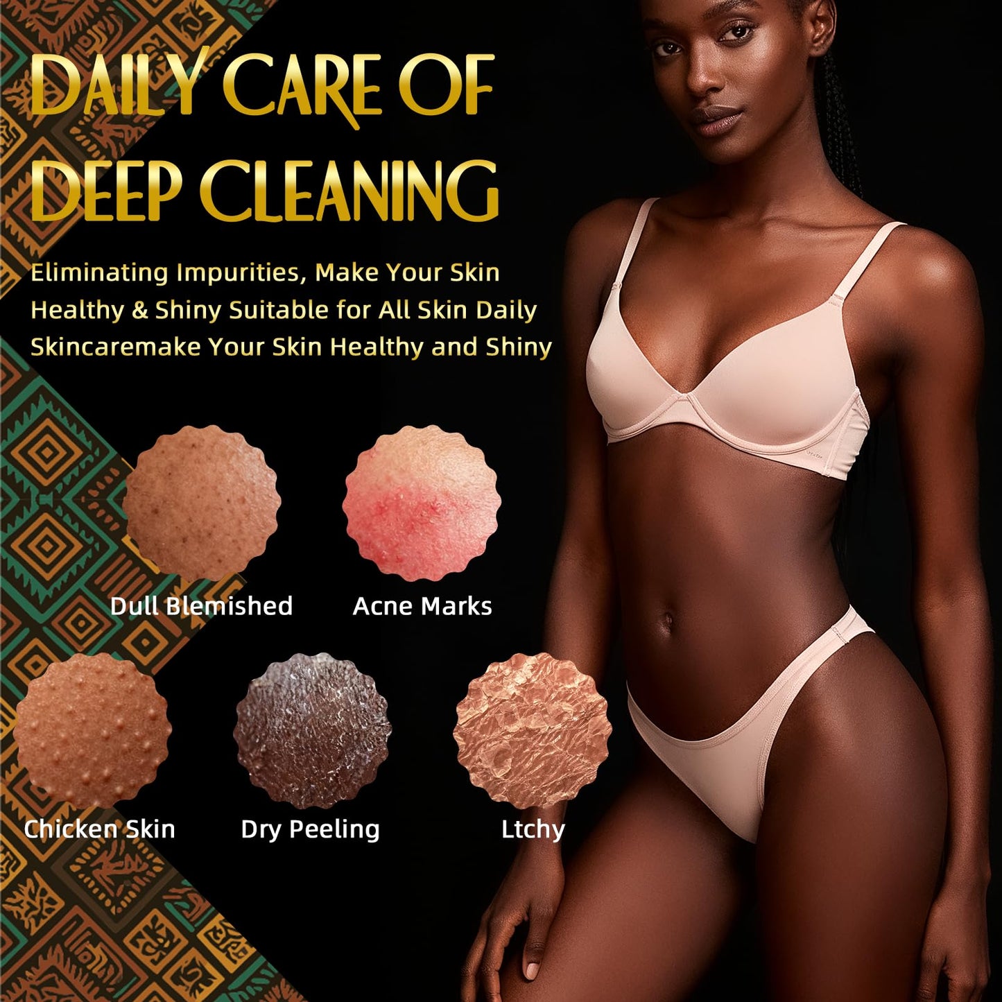 UJFQBH 3 Pieces African Bath Sponge African Net Long Net Bath Sponge Exfoliating Shower Body Scrubber Back Scrubber Skin Smoother,Great for Daily Use (Pink,Yellow,Purple)