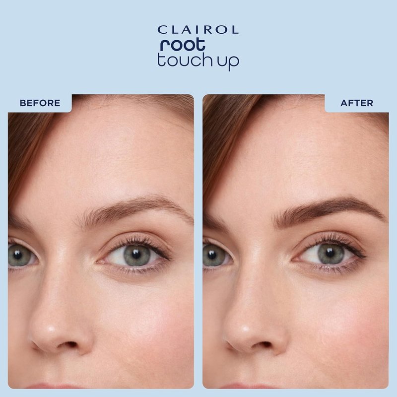 Clairol Root Touch-Up Powder - Dark Brown Hair Color | Ammonia-Free, Compact with Mirror & Brush | Instant Root Coverage & Eyebrow Definition