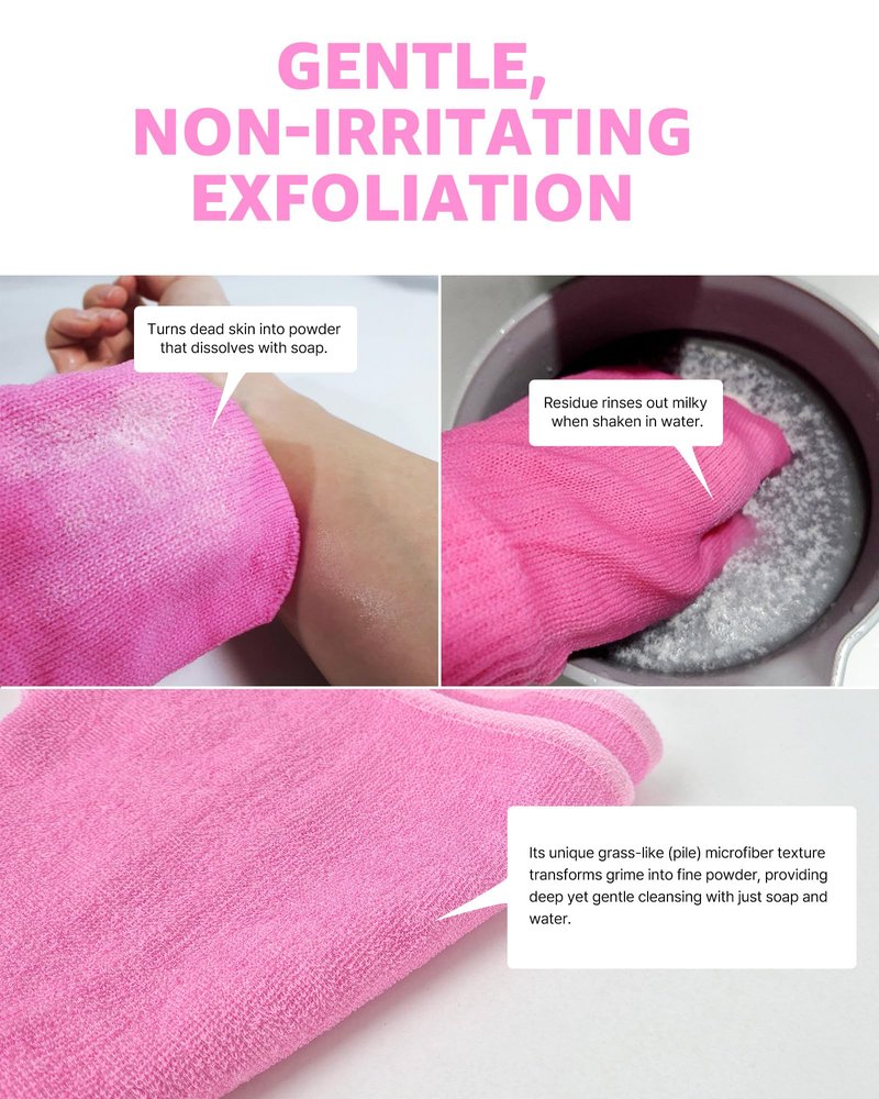 COELO Korean Magic Exfoliating Shower Towel Scrubber | Large Soft Fiber Washcloth | Scrub Face & Body Reduce Dirt Gentle Cleaning | Spa Bath Scrubber for All Skin Types 때타월 때장갑