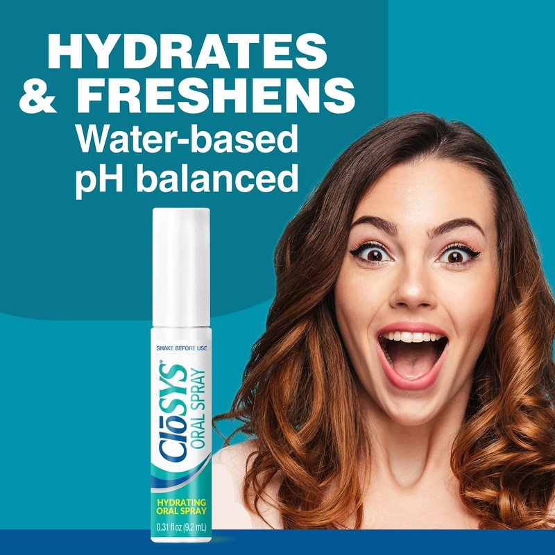 CloSYS Oral Breath Spray, Sugar Free Mouth Spray for Bad Breath, pH Balanced Mint Flavored 0.31oz (3 Count)