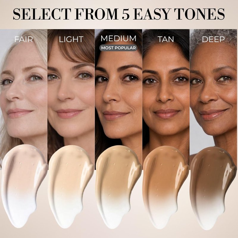 LUMINESS Liquid Mirage Foundation - Color Changing, Hydrating Makeup with Hyaluronic Acid | Fair Shade for Mature Skin