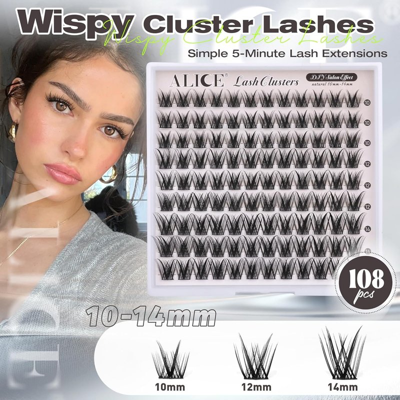 ALICE Lash Clusters - Wispy Natural Eyelash Extensions | Short 10-14mm Volume Lashes