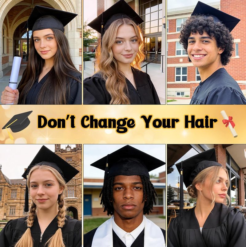 GradCap | Graduation Cap Headband Insert - Securely Holds Grad Hat & Maintains Hairstyle