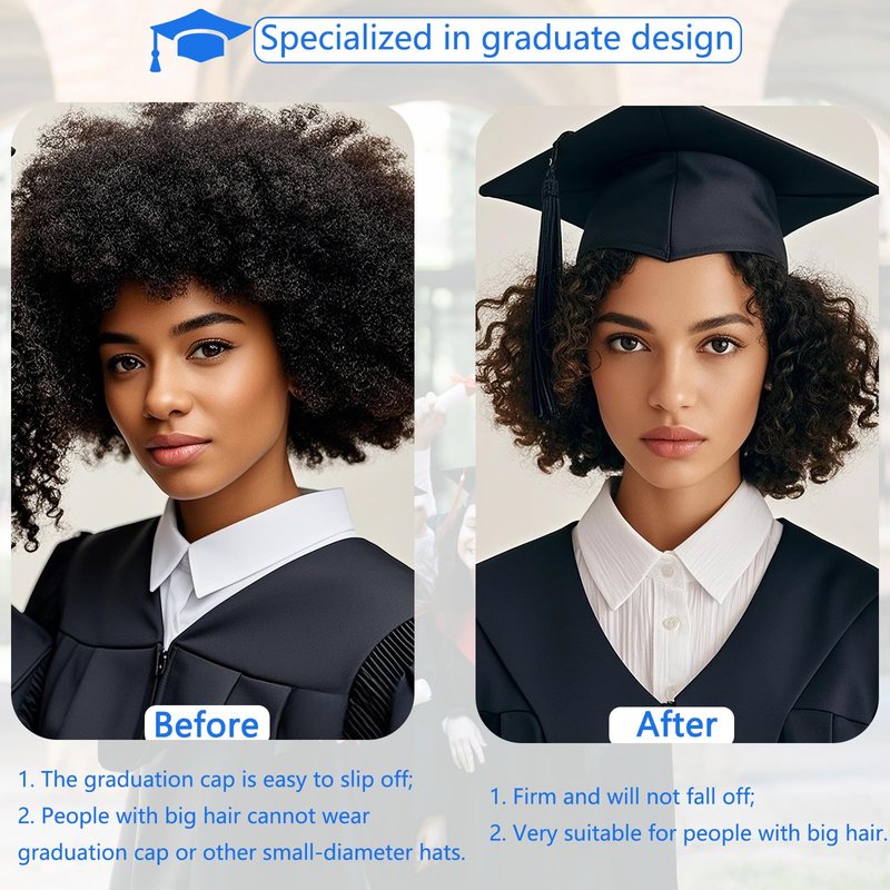 QDTK Graduation Cap Headband Brown Firm Anti-fall Hairband for Graduation Hat with Adhesive Felt,Round Adjustable Grad Cap Head Band Hat Accessories for Graduates(02)