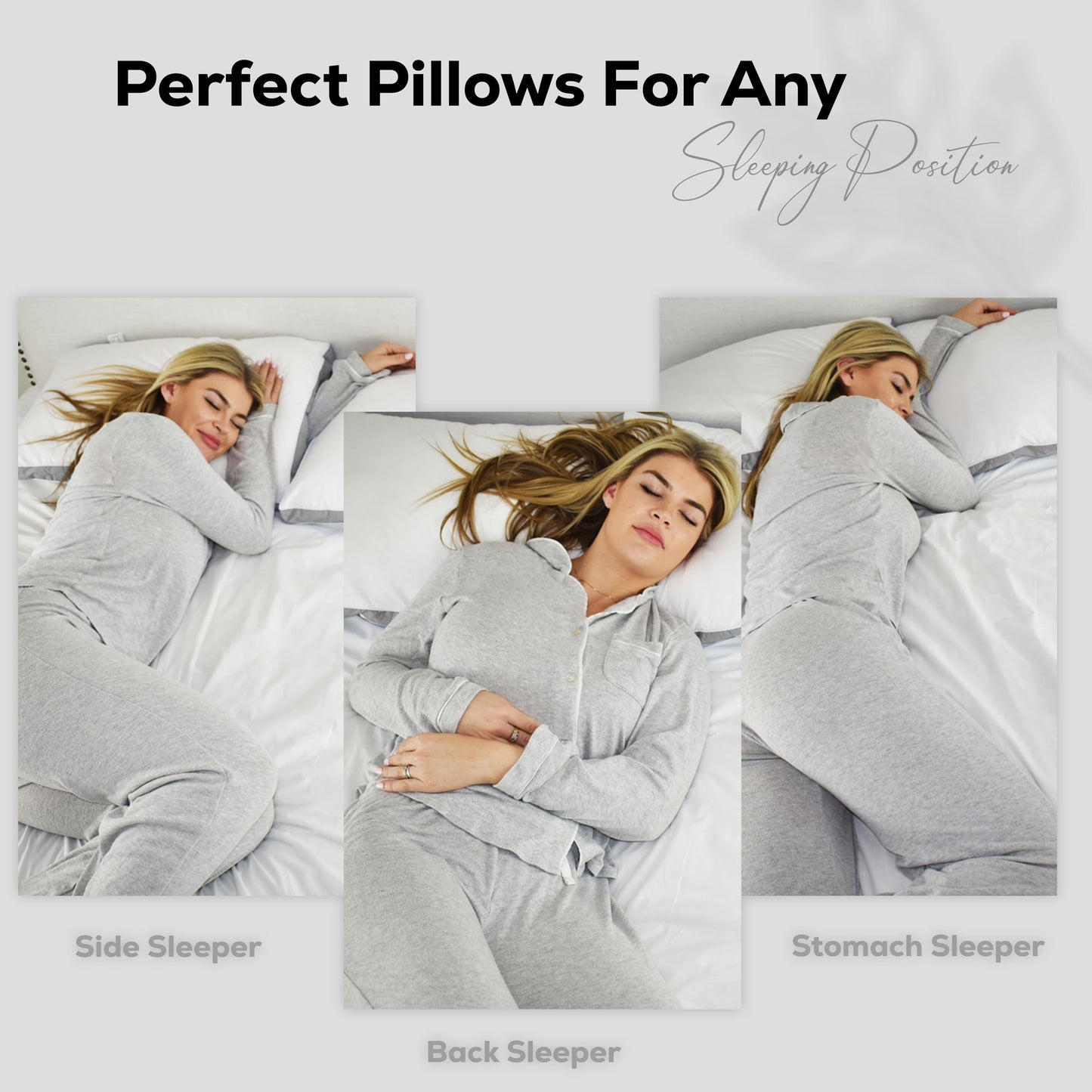 GOLD TEXTILES Bulk Pillows Queen Size Set of 12 (18x26 Inches) - Gusseted Hotel Bed Pillow Polycotton Fabric- Plush Fiber Filling for Back & Side Sleeper, Easycare (Grey)