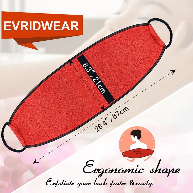 Evridwear Exfoliating Body Scrubber with Handles Back Washer Back Scrubber for Shower Bath Dry Skin Whole Body Deep Clean Men Women(Moderate Exfoliation)