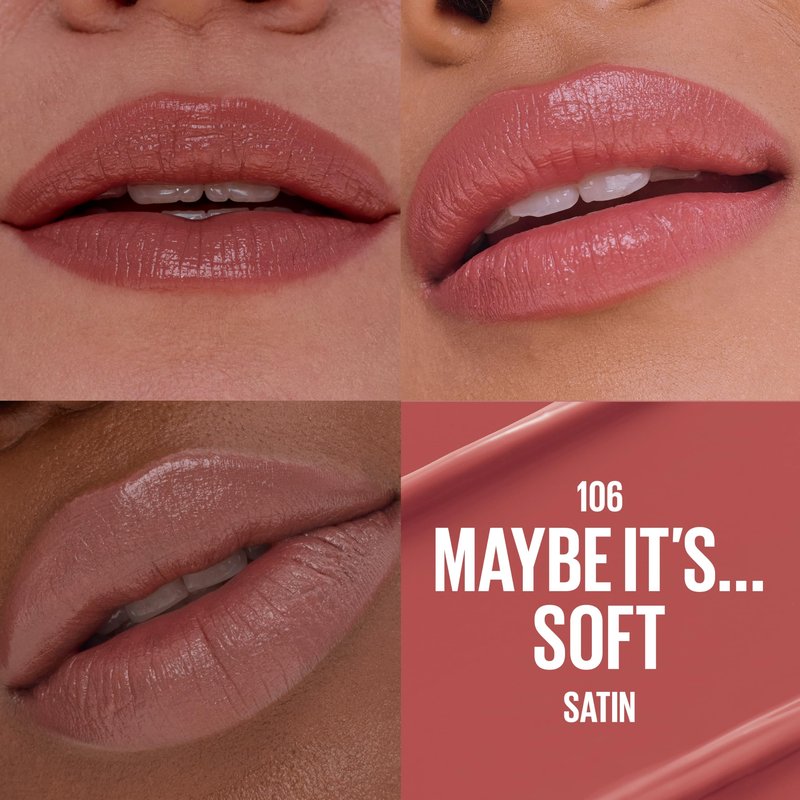 MAYBELLINE Serum Lipstick, Hydrating Lip Makeup with 8HRs of Lip Plumping Moisture with Hyaluronic Acid + Oil Blend, Maybe It's…Soft (Light Terracotta Rose Nude Satin)