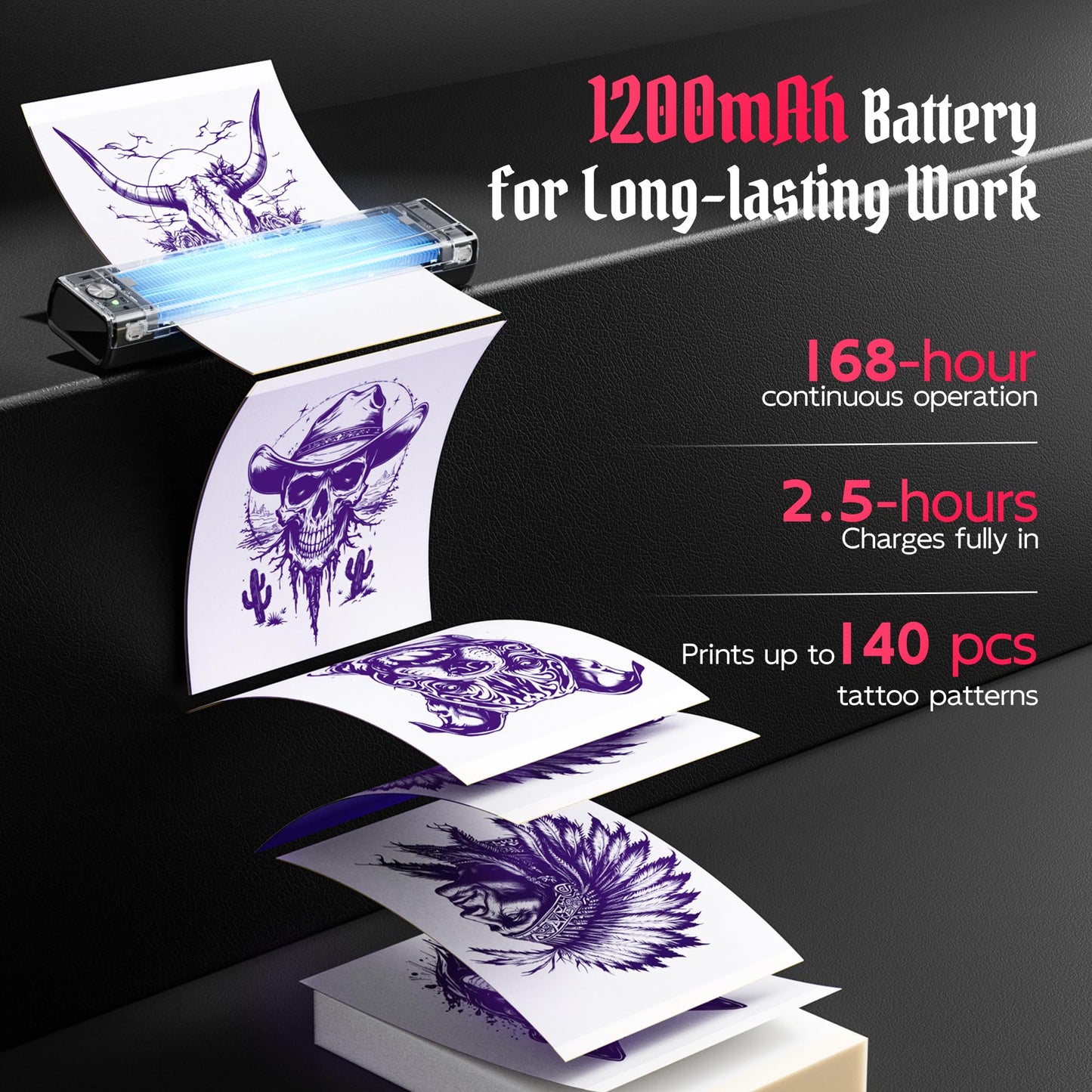 TATTMUSE 2026 New Version Tattoo Stencil Printer Machine with 10pcs Transfer Paper, Wireless Bluetooth Thermal Tattoo Machine for Tattooing Beginner & Studio, Compatible with Phone & Pad