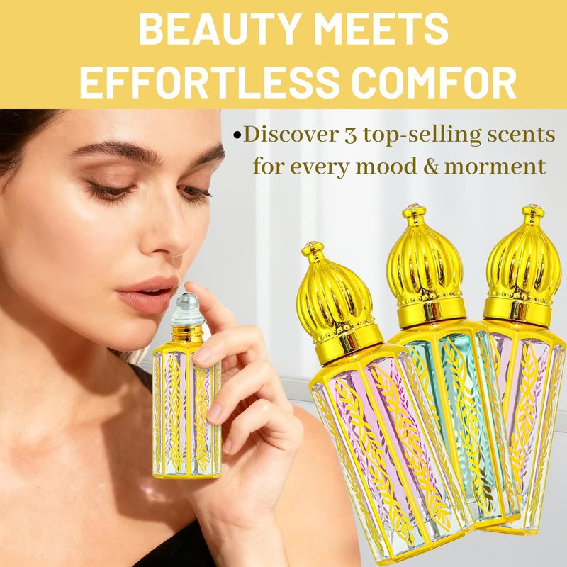 MR.A 3Pack Arabian Perfume for Women, Arabic Long Lasting Roll On Parfum Oils Gift Set, Luxury Arab Parfume Oil for Women Travel Mini Size, Eau de Parfum Parfume, Arabe Roller ball Pheromone Perfume