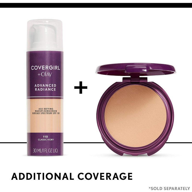 COVERGIRL Advanced Radiance Foundation - Age-Defying Makeup in Buff Beige, 1 oz