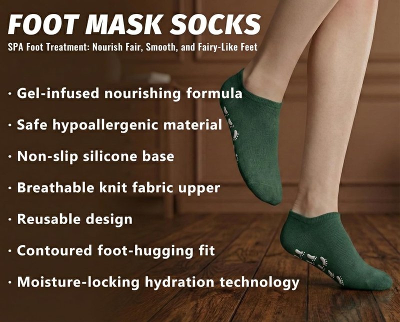 Moisturizing Gel Socks for Dry Feet - Intensive Overnight Care | 3 Pairs in Black, Orange & Green, Size S