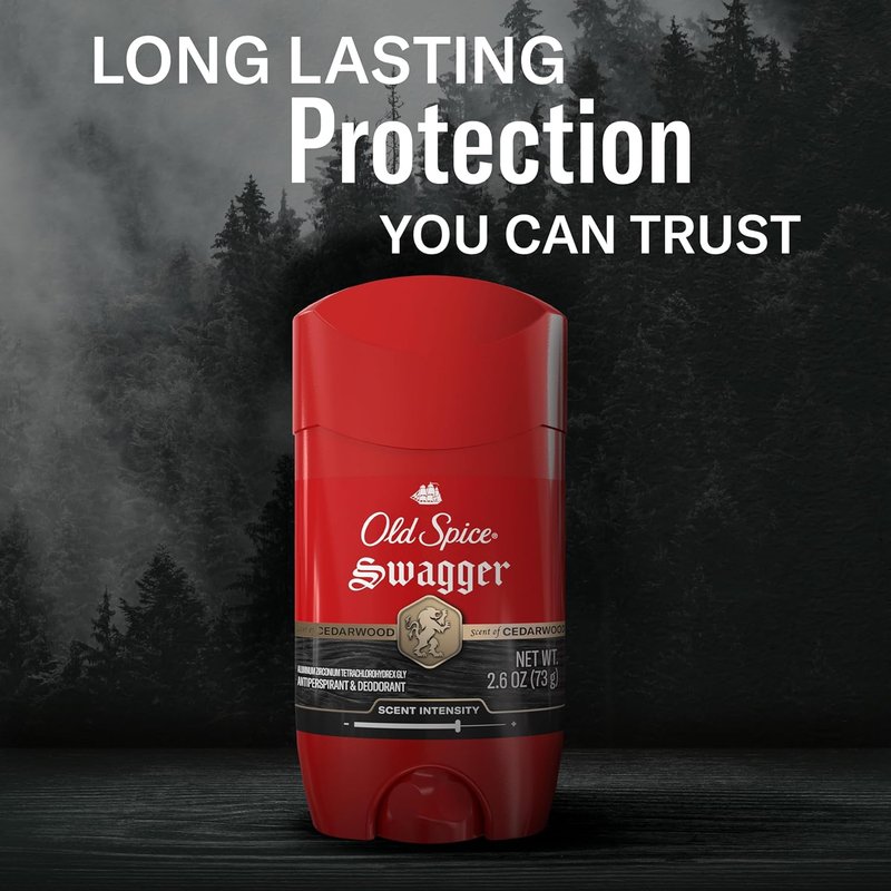 Old Spice Antiperspirant Deodorant - 24/7 Sweat & Odor Protection, Swagger Cedarwood Scent, 2.6 oz (Pack of 2)