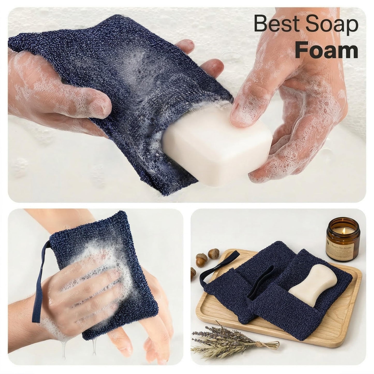Yiclick Soap Bag 2 Pack, Bar Soap Pouch, Soap Saver Bag, Exfoliating Mesh Soap Bag for Shower, Soap Bags for Soap Bars, Soap Bar Loofah Pouch, Soap Travel Case Dishes Box Container for Men Women