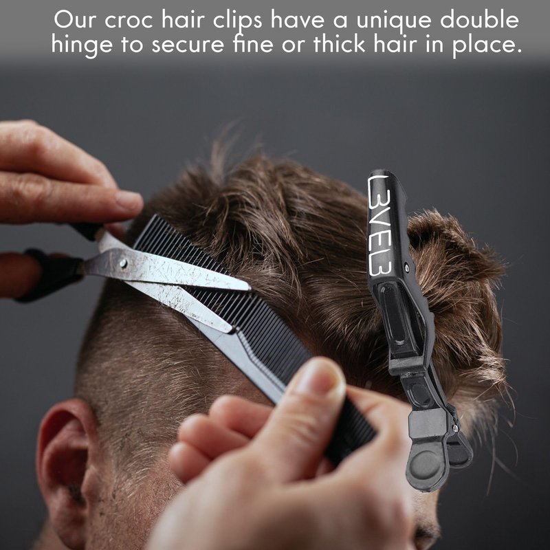 L3 - Level 3 Croc Hair Clips - 4 Pack Hair Clip Set for Hair Styling