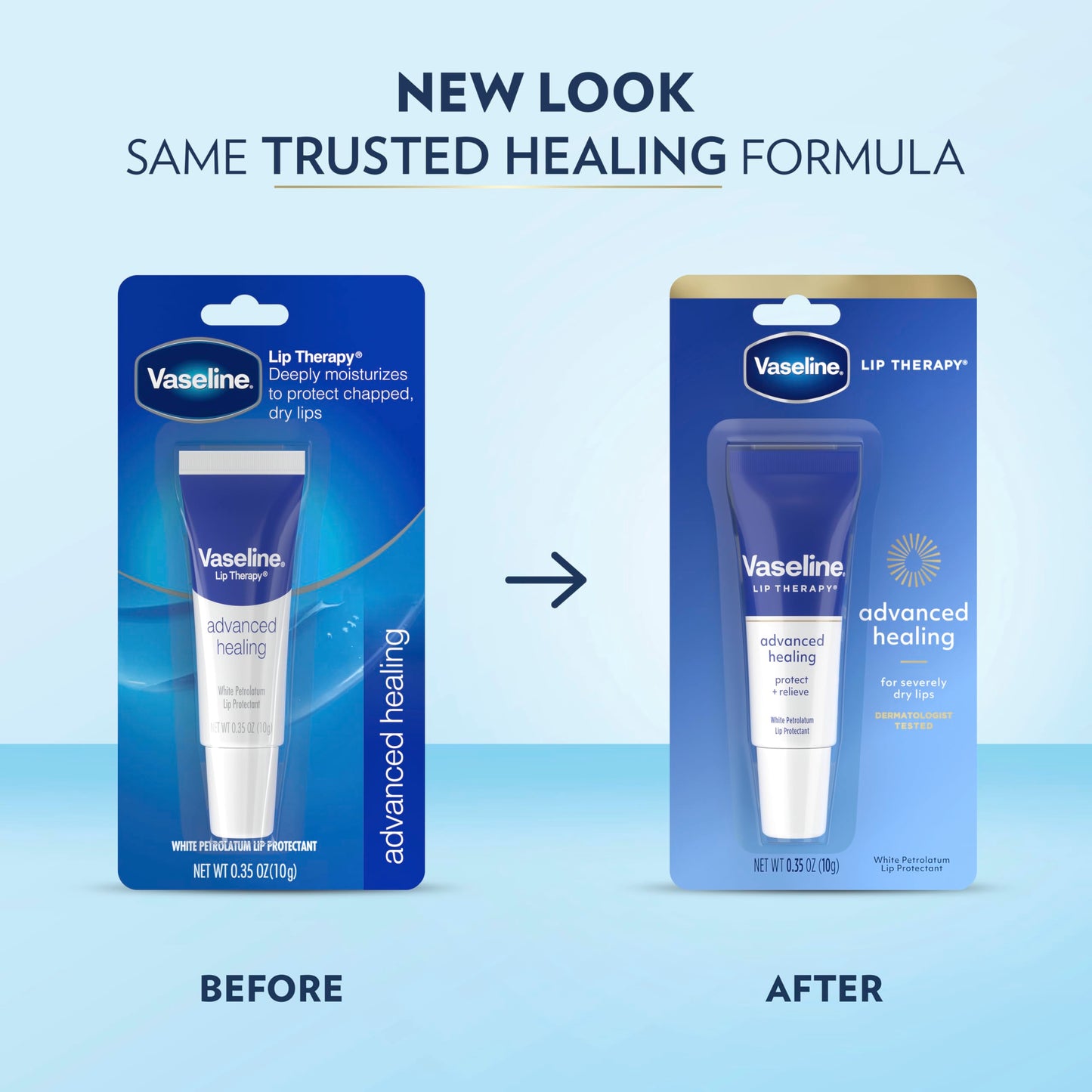 Vaseline Lip Therapy Lip Balm Tube For healthier looking lips Advanced Healing Moisturizer For Dry Lips 0.35 oz