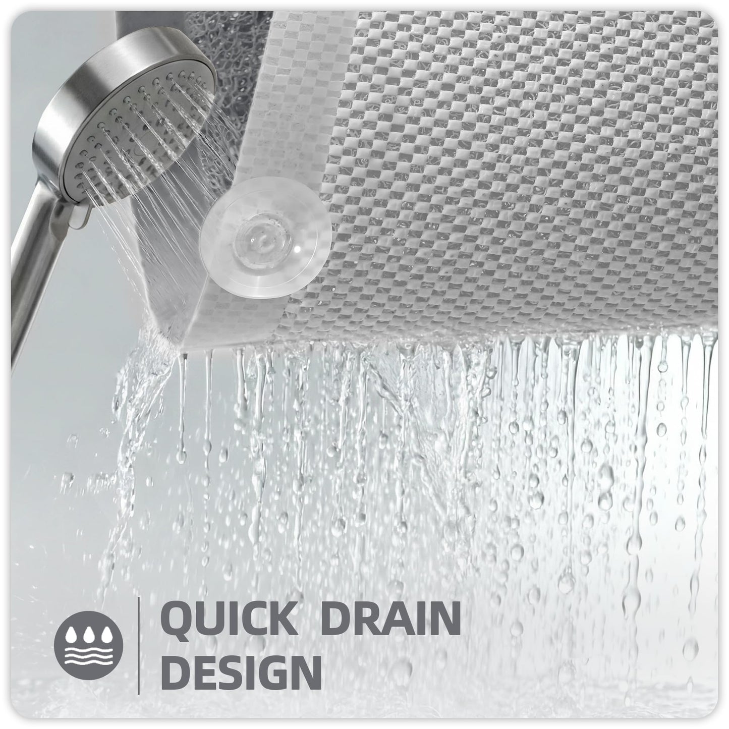 Upgraded Non Slip Shower Mat,Anti Slip Bathtub Mat with Suction Cups,Scrubber Mats,Easy to Clean,Quick Drying,Loofah Bath Mat for Tub,Shower,Bathroom.24''x24''