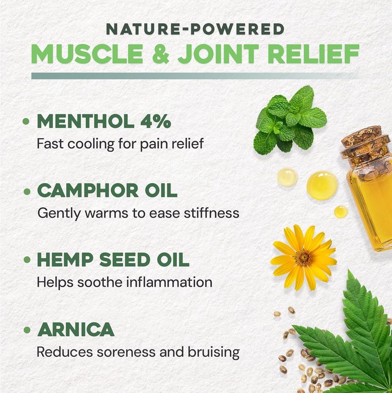 Ebanel Pain Relief Cream - Arthritis & Joint Pain Relief with Menthol, Arnica & Emu Oil | 4 oz