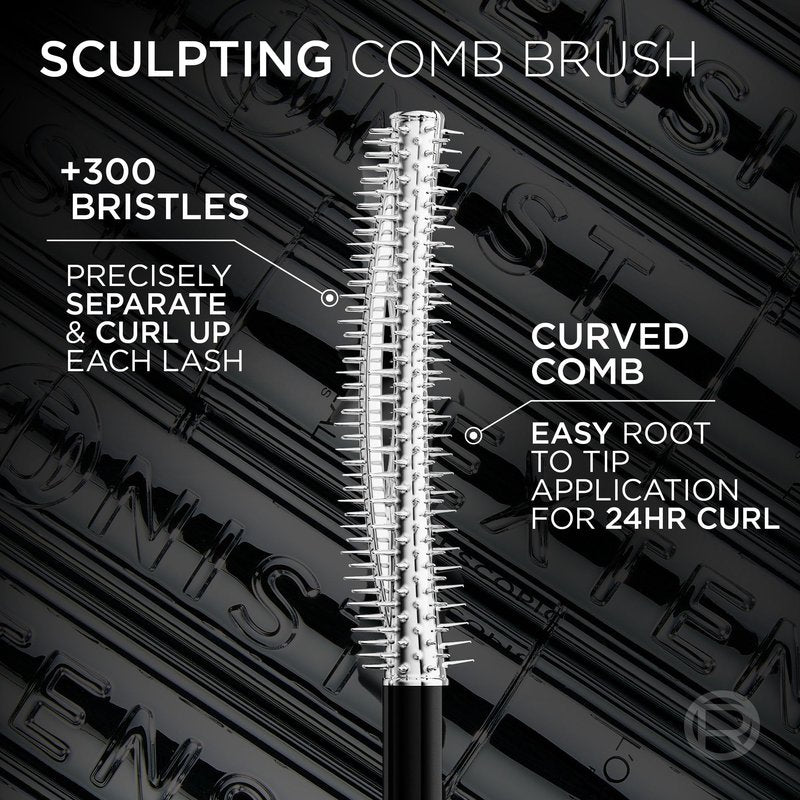 L'Oreal Paris Extensionist Mascara, Lengthening, Volumizing, and Curling Formula For a Lash Extension Eye Makeup Look, Washable Blackest Black