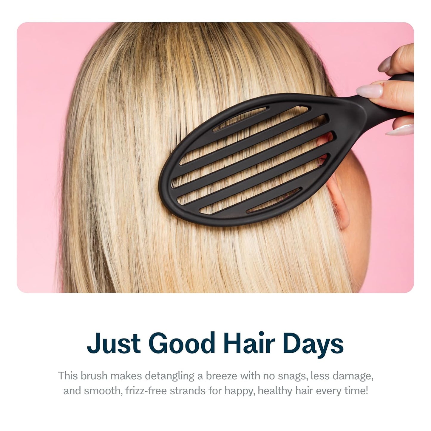 Vented Detangling Brush - Quick-Dry, Heat-Resistant Design for Healthy Hair | Ideal for Thick or Thin Locks